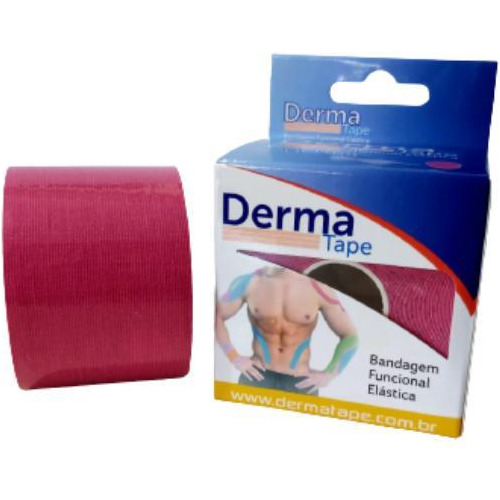 Bandagem Funcional Elástica - Rosa 5 M X 5 Cm - Derma Tape