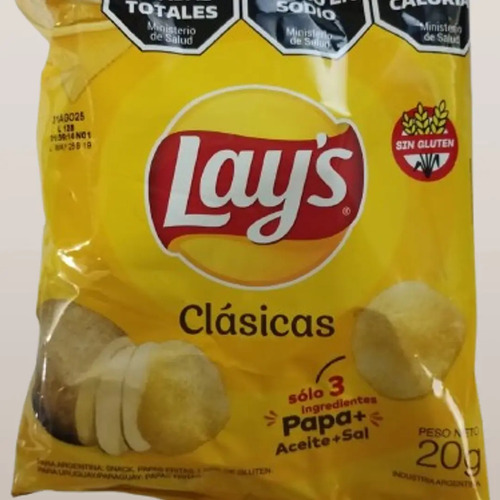 Papas Fritas Lays Clásicas Sin Gluten 20 Gramos