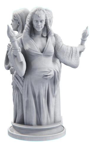 Estátua Hecate Deusa Tríplice Grega Bruxaria Divino Feminino Cor Cor Mármore