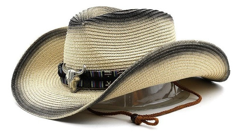 Sombrero De Paja Retro De Vaquero Panameño Para Mujer Y Homb