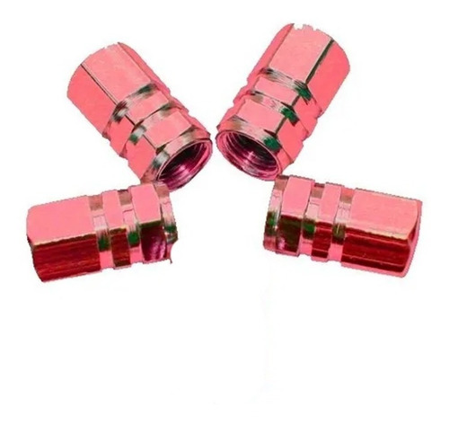 Imagen 1 de 3 de Kit Tapas Valvulas Rueda Neumatico Rojas Universal Tunning