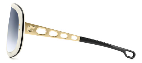 Óculos De Sol Carrera Flaglab 17 White Black Blue Gradient Armação Branco Haste Dourado Lente Azul-claro Desenho Liso
