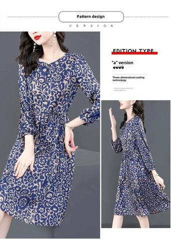 Elegante Vestido Midi Con Estampado Floral En A Para Mujer