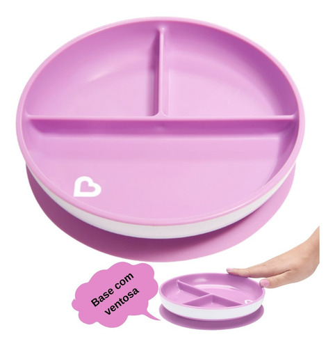 Imagem 1 de 5 de Prato Infantil Munchkin Com Divisória Ventosa Bebe Envio 24h