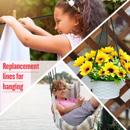 Cuerda De Algodón Suave Multiusos Lavable Resistente Negra