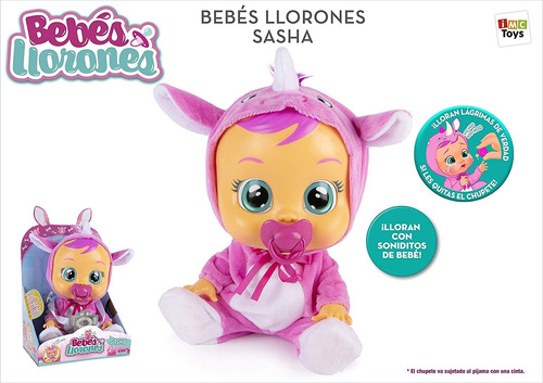 Muñeca Cry Babies Bebes Llorones Sasha 100% Original