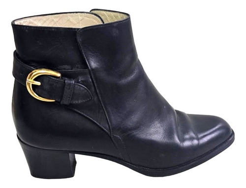 Botas De Cuero Marca Bally Italianas Negras #35.5 