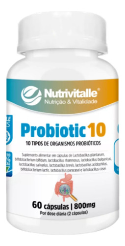 Suplemento Em Cápsulas Probiotic 10 Probióticos Sem Sabor