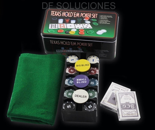 Juego Mesa Poker Texas Profesional 200 Fichas Barajas Holdem