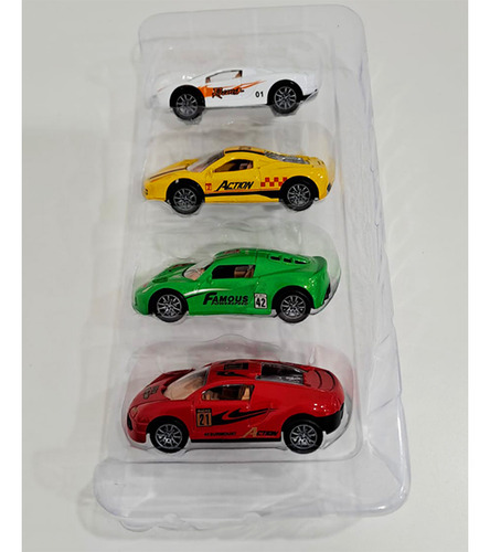 De Autitos De Carrera X 4 Unidades Pull Back
