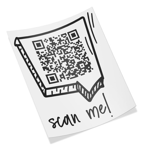 Adhesivo Vinilo Troquelado Scan Me Escaneame Codigo Qr