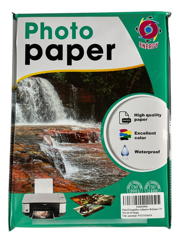 Papel  Adhesivo Glossy 135 Grs A4 50 Hojas