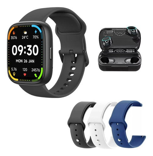 Smartwatch Lançamento Econômico Com Strava E Tela Amoled Preto Preto