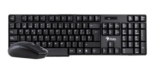 Kit Teclado Y Mouse Stylos Stpktm3b Inalambricos Negro