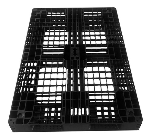 Kit de 5 palets de plástico de alta resistencia de 130 x 88 cm para empresas, color negro
