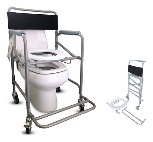 Cadeira De Banho Idoso Higienica Dobravel Reforçada 120kg