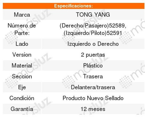 Tolva Salpicadera Delantera/trasera Serie 3 2002 2003 2004
