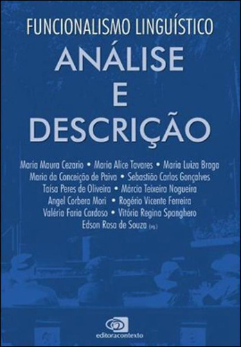 Funcionalismo Linguístico: Vol. 2 - Análise E Descrição, De Souza, Edson Rosa De. Editora Contexto Universitario, Capa Mole, Edição 1ª Edição - 2012 Em Português
