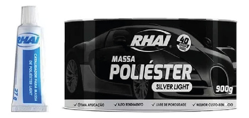 Massa Poliéster Rhai Silver Light Kit Com 2 900g C/cat
