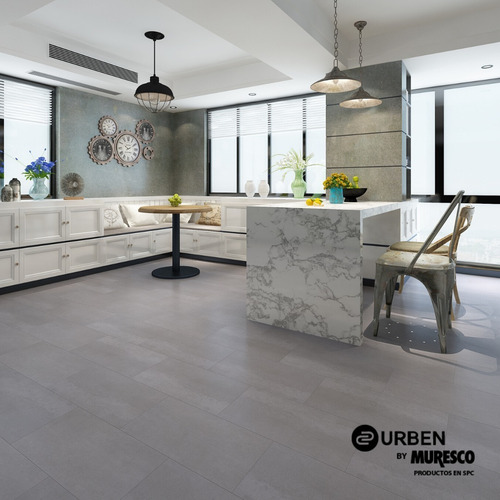 Piso Vinilico Spc En Baldosas Cementicio Alto Transito 4mm