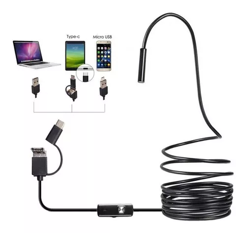 Cámara Endoscópica Endoscopio Usb Celular Pc Flexible Luz 1m