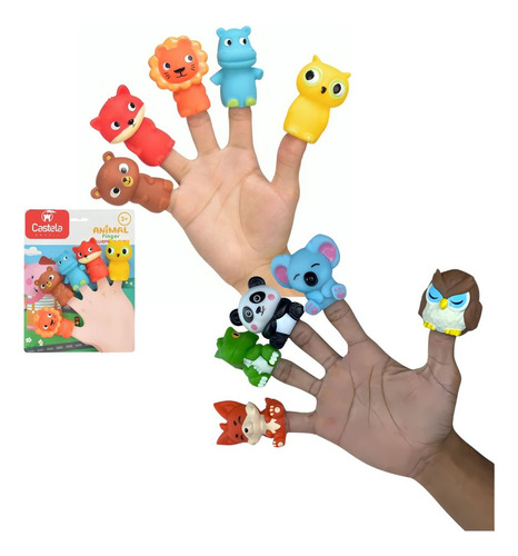 Dedoche De Borracha Infantil Animais - Castela