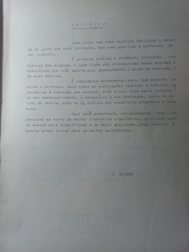 Livro Vera Lúcia Magnoli Curso De Órgão Eletrônico 1 Parte (Usado)