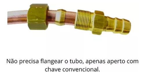 Kit Cano De Cobre 3/8 Gás De Cozinha 1 M + Bico P/ Mangueira