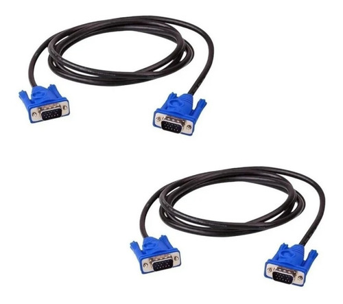 Cable Vga A Vga X2 Unid 1.5mt 15 Pines C Doble Filtro Macho 