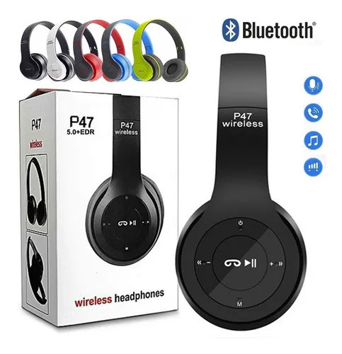 Audífonos Diadema Bluetooth P47 Con Microsd Fm Manos Libres