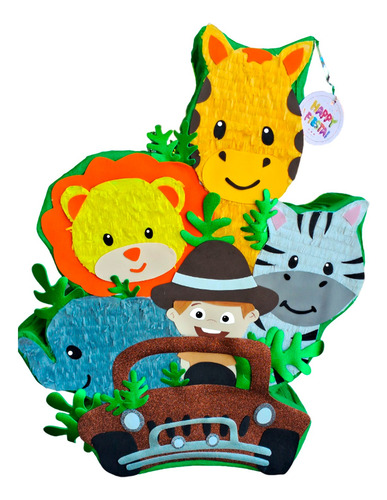 Piñata Premium 50 Cm Personalizada Fiesta Cumpleaños Niños Animales Del Safari
