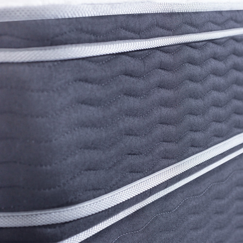 Conjunto Sommier Inducol Nimbus Visco 2x2 Pillow Extrasuave Color Azul Oscuro Y Gris