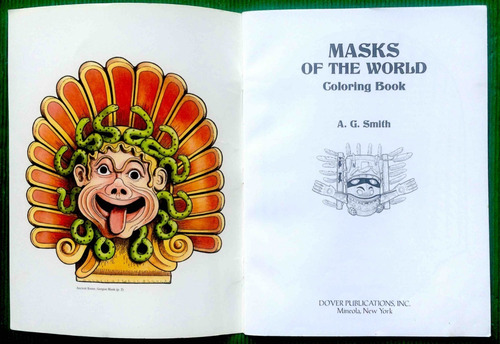 Mascaras Del Mundo Libro Para Colorear Masks Of The World