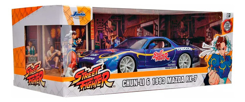 Jada Street Fighter Chun-li - 1993 Mazda Rx-7 1:24
