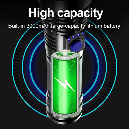 Linterna Usb Recargable 300 Min Luz Fuerte 3 Modos