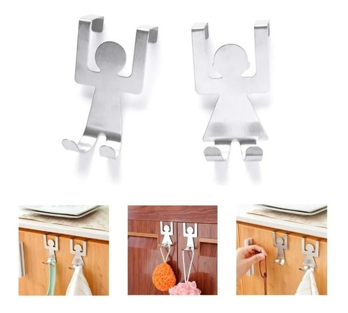 Juego Ganchos Para Colgar Ropa Toallas Puerta Baño Cocina Cs