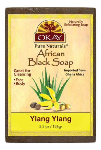 Okay Pure Naturals Jabon Negro Africano Ylang Ylang 5.5oz / 