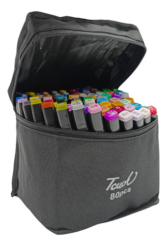 Estojo De Canetinhas Touch 80 Cores Marcadores Ponta Dupla