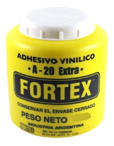 Pegamento Adhesivo vinilico Fortex A-20 color blanco de 1Kg no tóxico