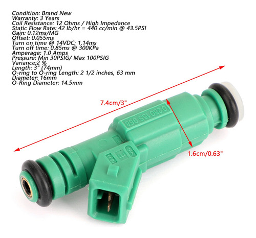 4 Inyectores Combustible Para Chevrolet Ford Ls1 Ls6 440cc