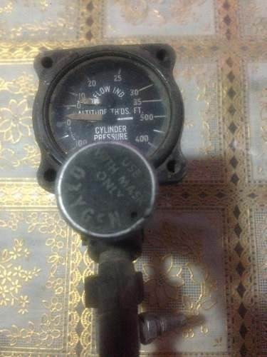 Antiguo Estanque De Oxigeno + Regulador Avion Militar A-9a