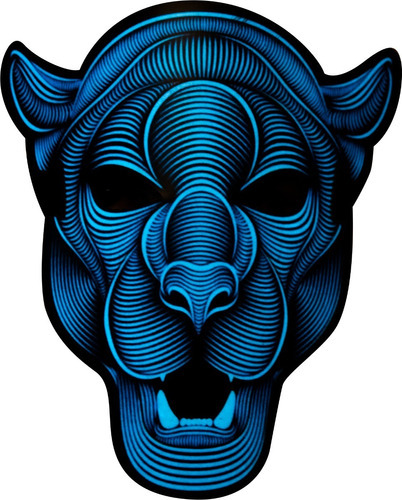 Máscara De Led Rave Mask - Panter Color Azul acero