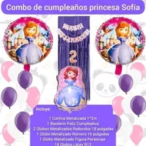 Comprar Combo Decoración Cumpleaños Globos Cortina Princesa Sofia