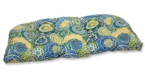 Pillow Perfect Outdoor Omnia Lagoon Wicker Loveseat Cushion