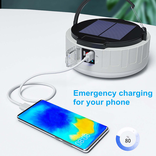 Luz Solar De Acampada Usb Y Night Light Con Mando A Distanci