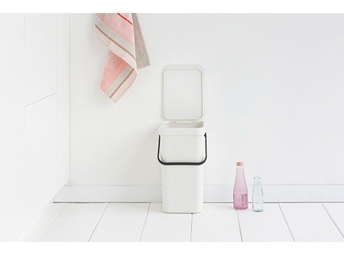 Bote reciclaje con asa blanco 12L Brabantia 109782