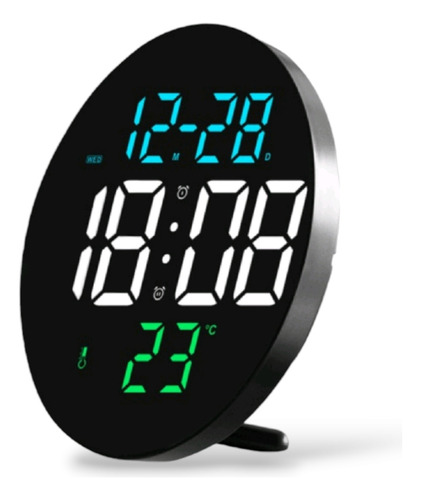 Reloj De Pared , Hora, Calendario, Alarma Y Termometro
