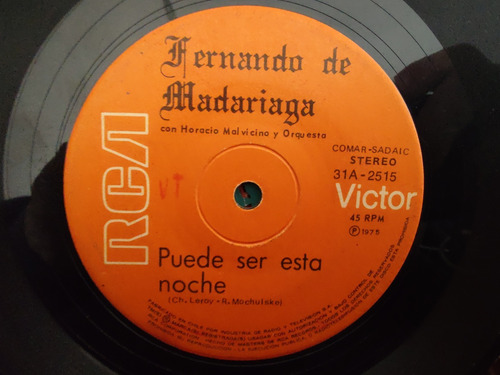 Vinilo Single De Fernando Madariaga Adiós,hoy Sobran (az111