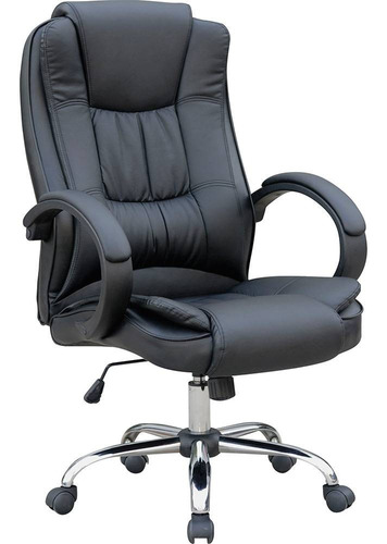 Cadeira de escritório Delest MC020GIRA ergonômica  preta com estofado de couro sintético