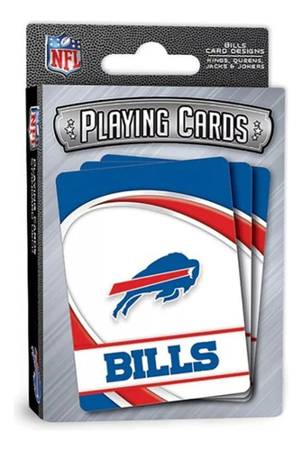 Baraja Nfl - Futbol Americano - Buffalo Bills Reverso Blanco Idioma Inglés